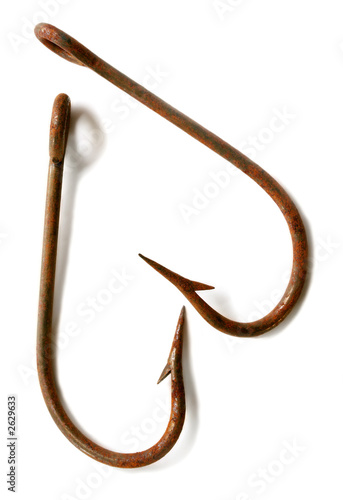 rusted fish hooks