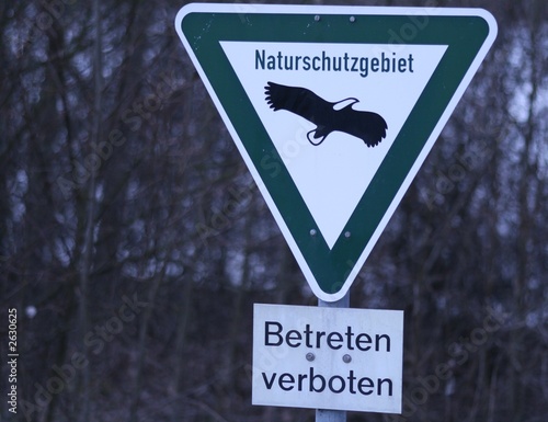 schild naturschutz gebiet