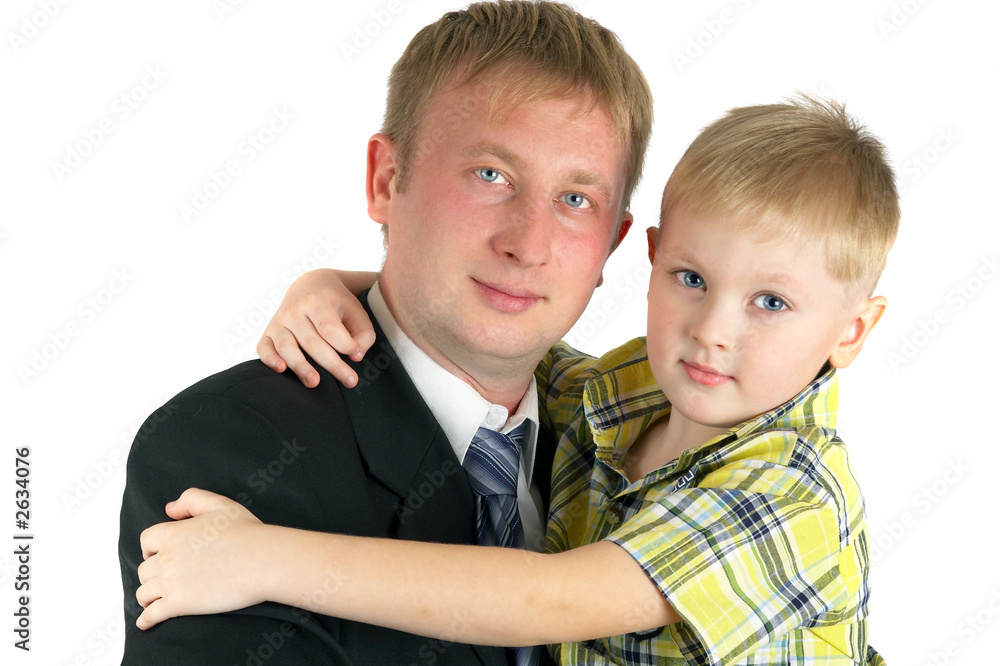 the son on hands of the father. happy family. the son on hands of the father. happy family.