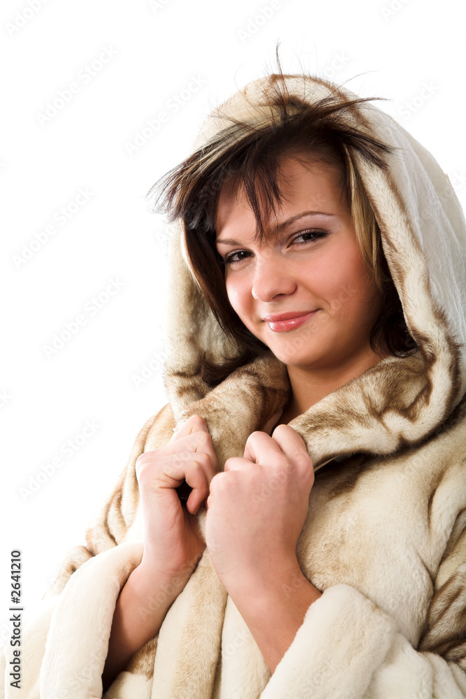 woman in fur coat woman in fur coat