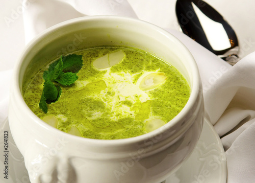 soup on the served table ...