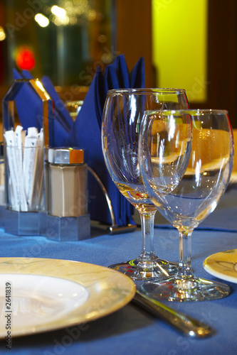 the served table at restaurant photo