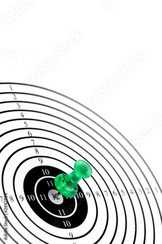 target wth green pin or dart