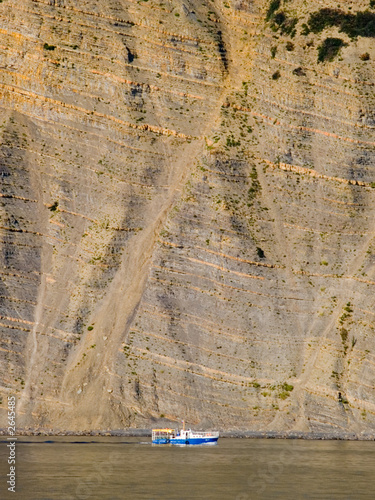 ship on a background of a high cliffs