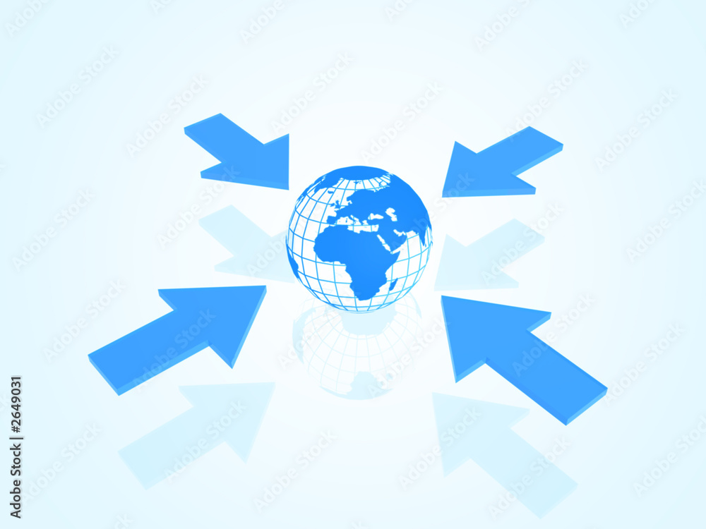 Naklejka premium world and arrows