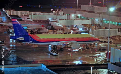 busy airport at night