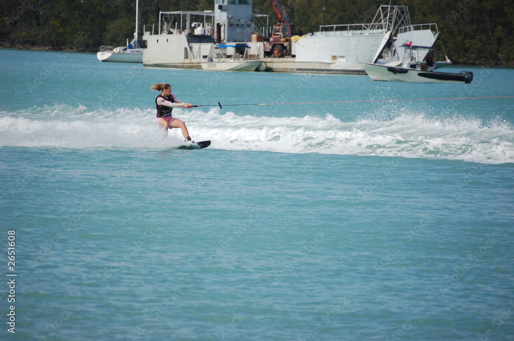 Naklejka premium woman wake boarding
