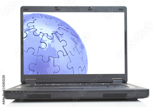 globe on lap-top