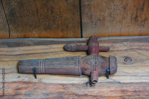 old wood wine tap