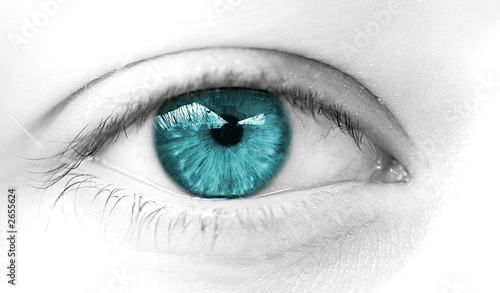 oeil bleu vert regard de femme heureuse photo