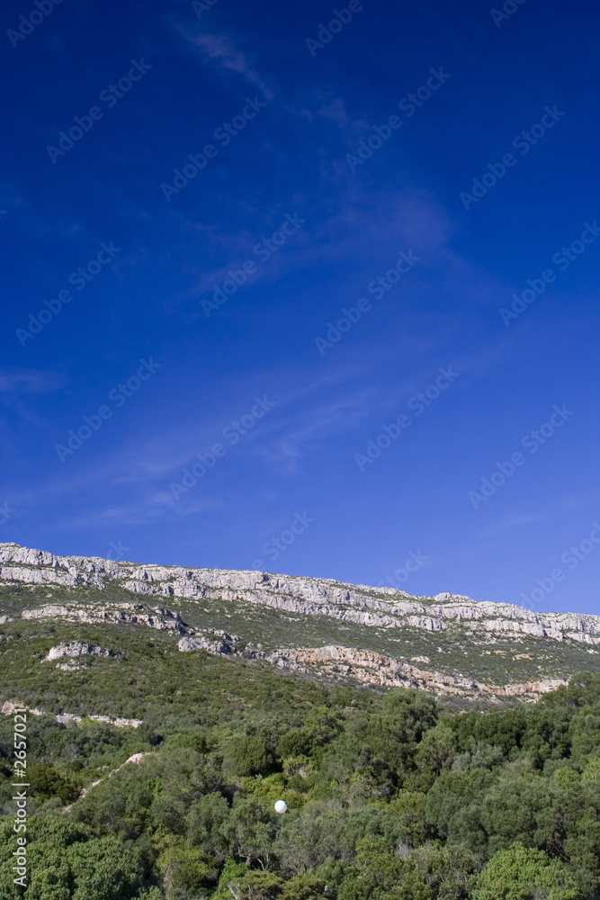 blue sky over the mountain