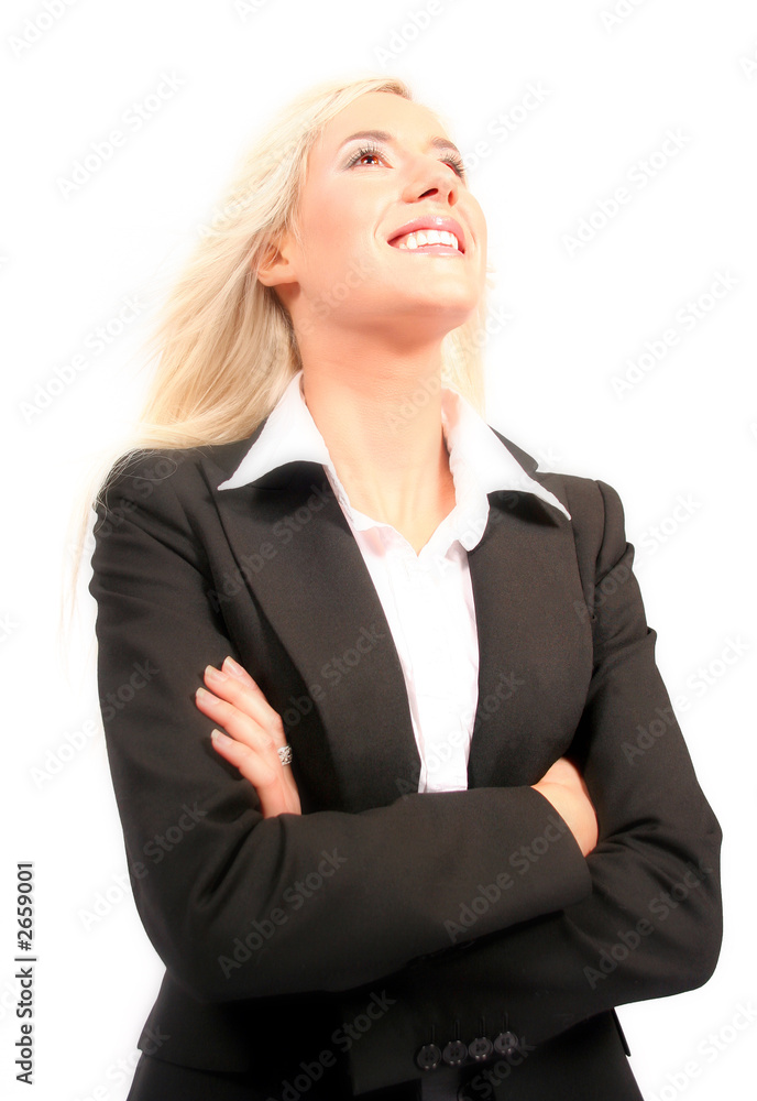 beautiful blonde smiling business woman with arms crossed lookin beautiful blonde smiling business woman with arms crossed lookin