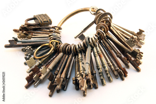 bunch of keys with padlock