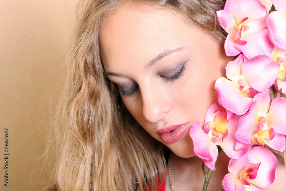 beautiful woman with orchid