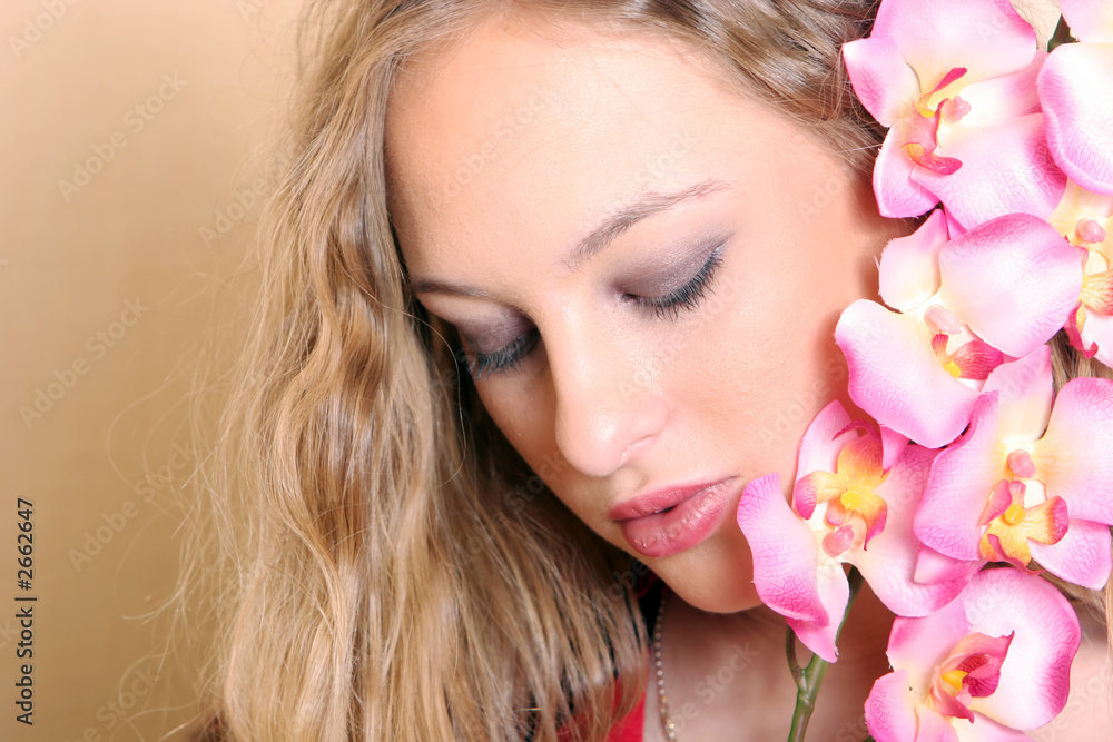 beautiful woman with orchid beautiful woman with orchid
