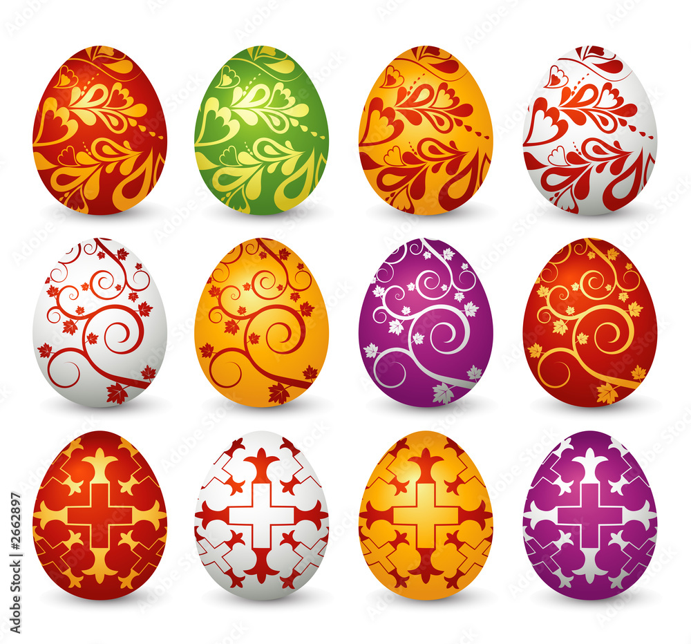 twelve easter eggs