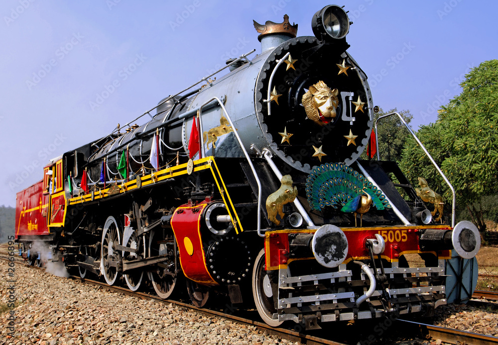 Naklejka premium Indie: stary pociąg parowy