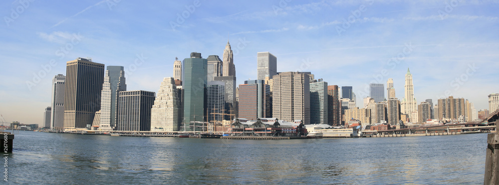 panoramic view of lower manhattan skyline