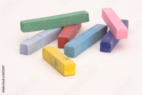 multi coloured chalk sticks