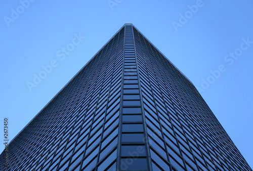angle view of a glass-windowed office tower