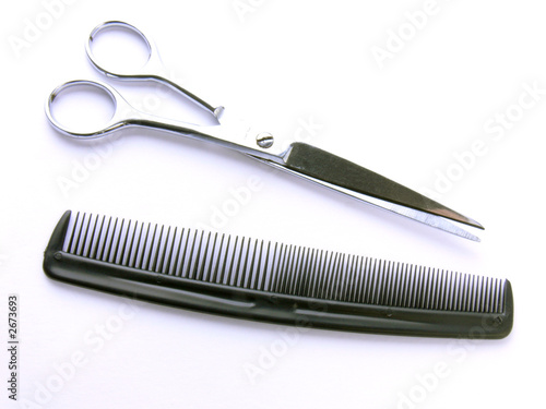 comb and scissors
