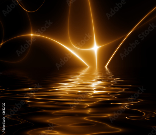 dance of lights, emerging from water. fractal02f3