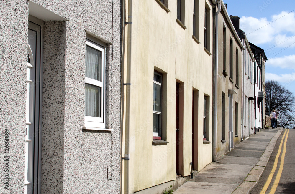 a row of old houses in a cornish town.