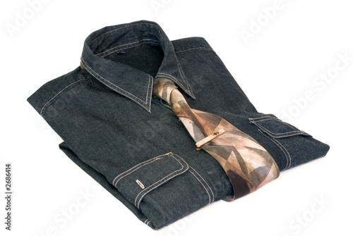 shirt with tie and stickpin photo