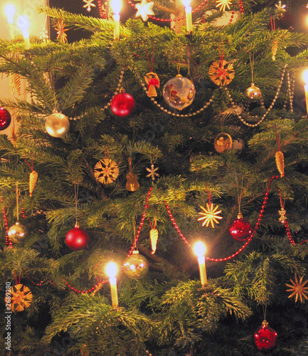 candle lit christmas tree
