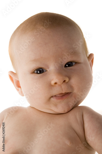 newborn with happy look