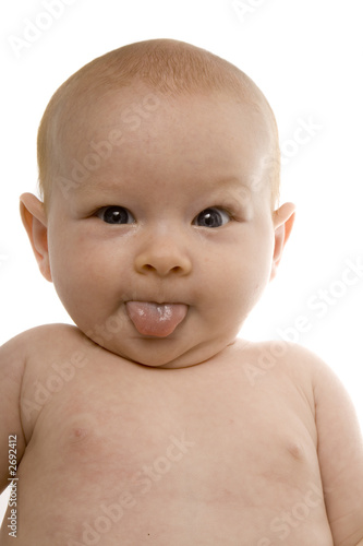 newborn sticking out tongue
