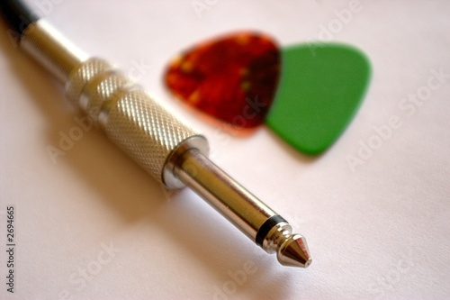 guitar picks and cable