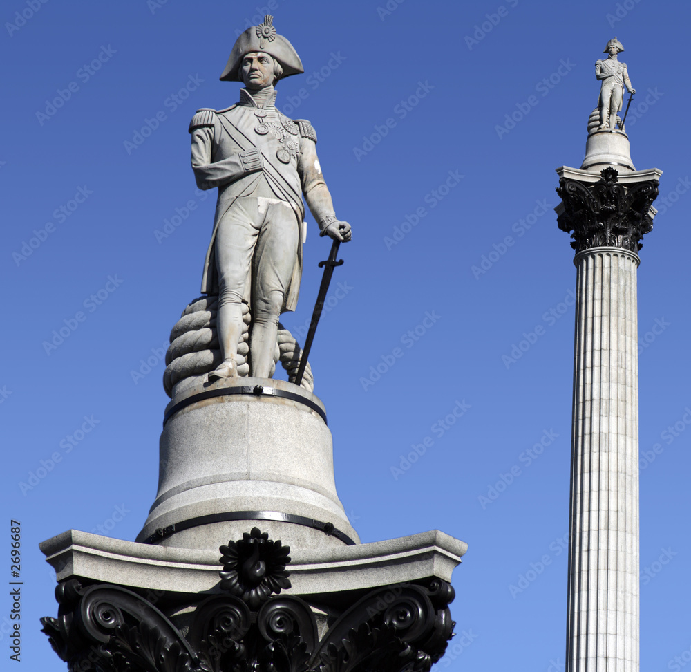 Naklejka premium detail of nelsons column tourist attraction london