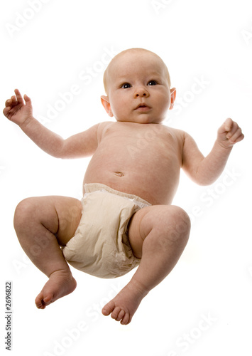 newborn, diaper, full body, isolated