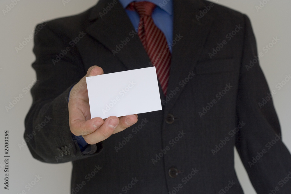 bussiness man ofering his card bussiness man ofering his card