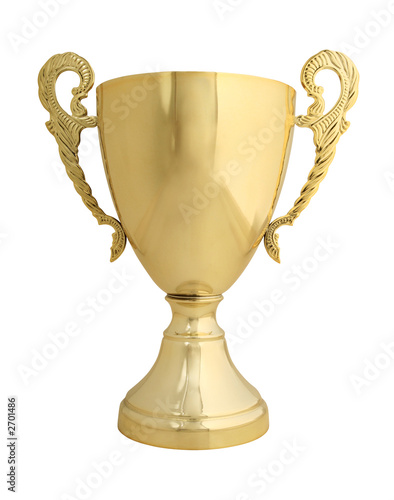 trophy on white with path