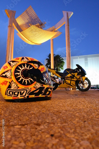 motorbike and helmet