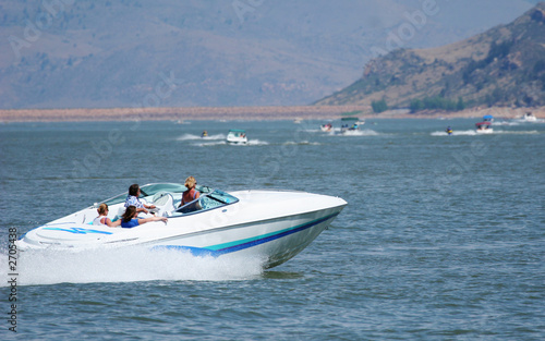 high-powered luxury boat