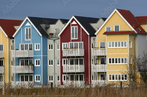 colorful houses beside a river 3 (swedish style)