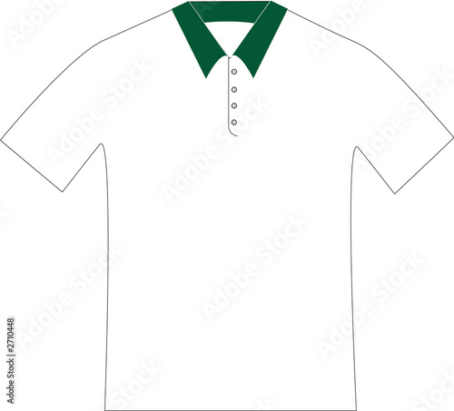polo tshirt white with green collar