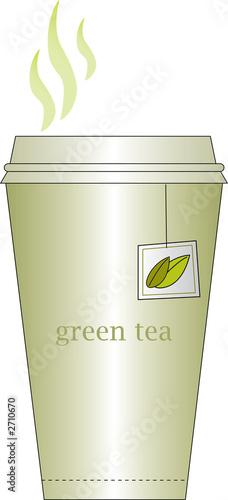 green tea in paper cup