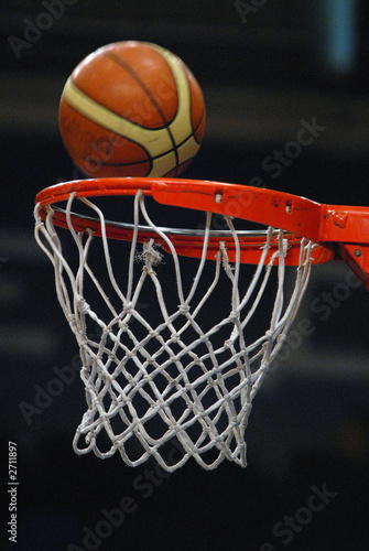 the ball flies to a basketball basket