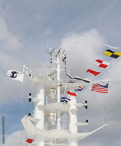 ships tower and flags