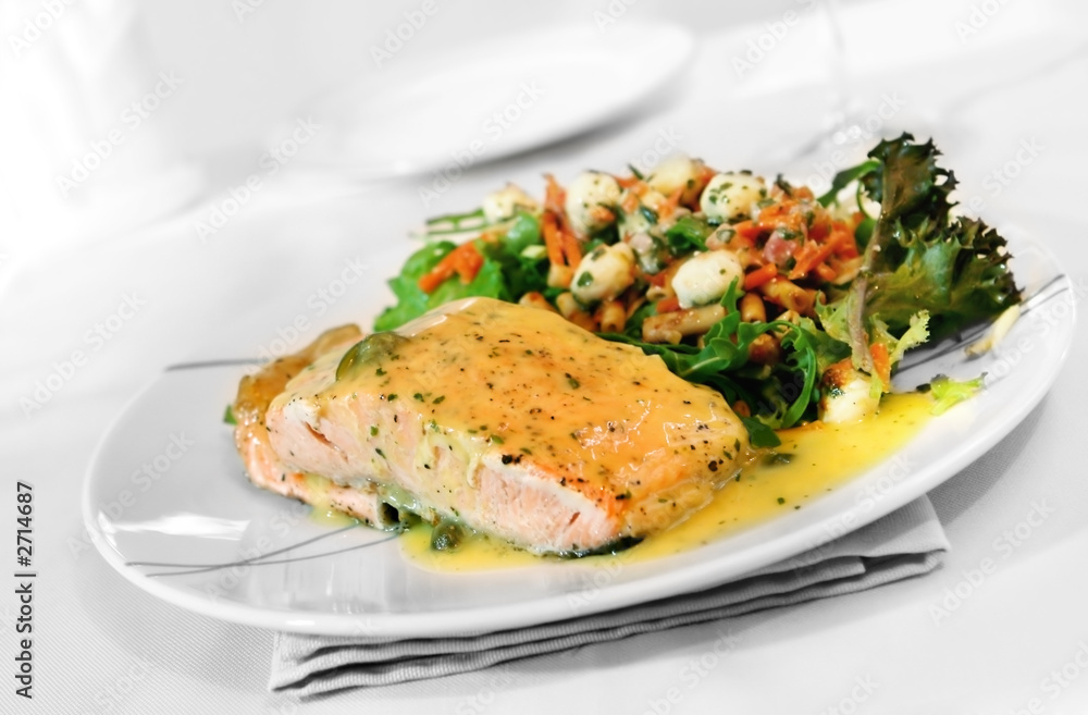 salmon and salad salmon and salad