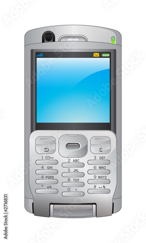 téléphone mobile sur fond blanc