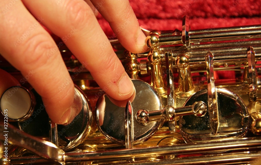 Fototapeta premium hand on saxophone