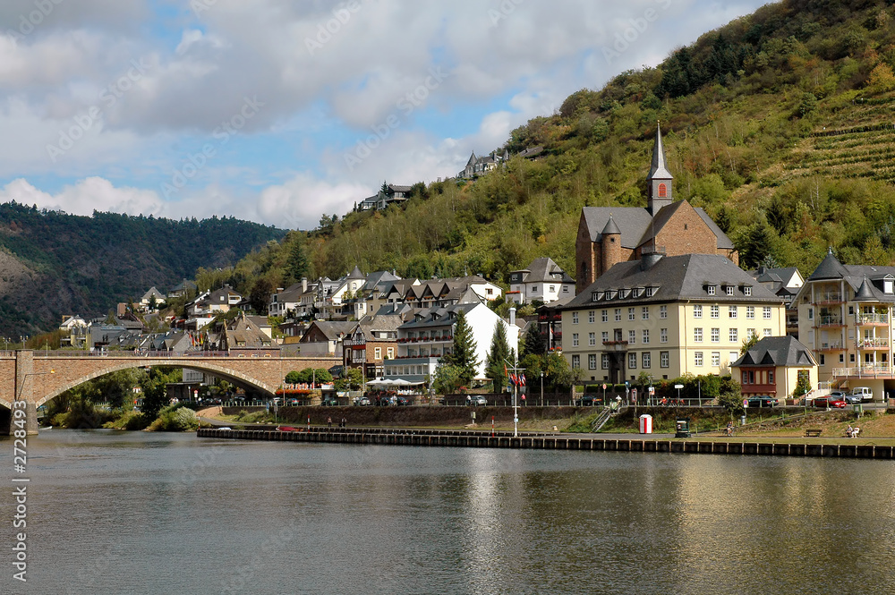 the city of cochem, germany on the mosel river