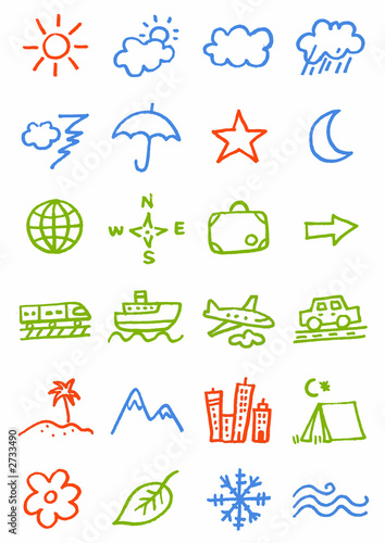 pictos saison voyage météo