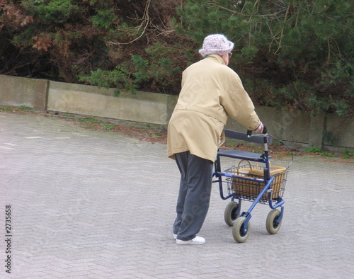 seniorin mit rollator
