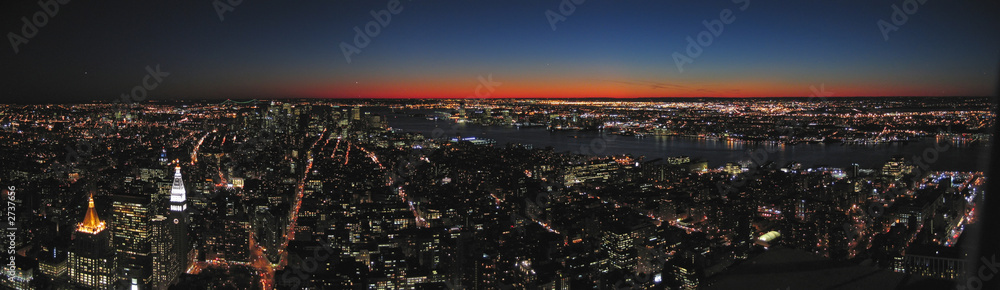 view on all the city by night from the  empire state building, n - obrazy, fototapety, plakaty 